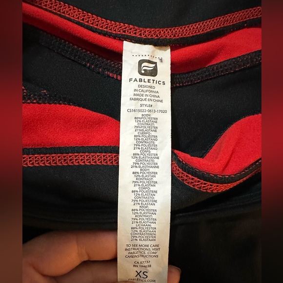Fabletics Red Stripe Crop Legging - Picture 3 of 3